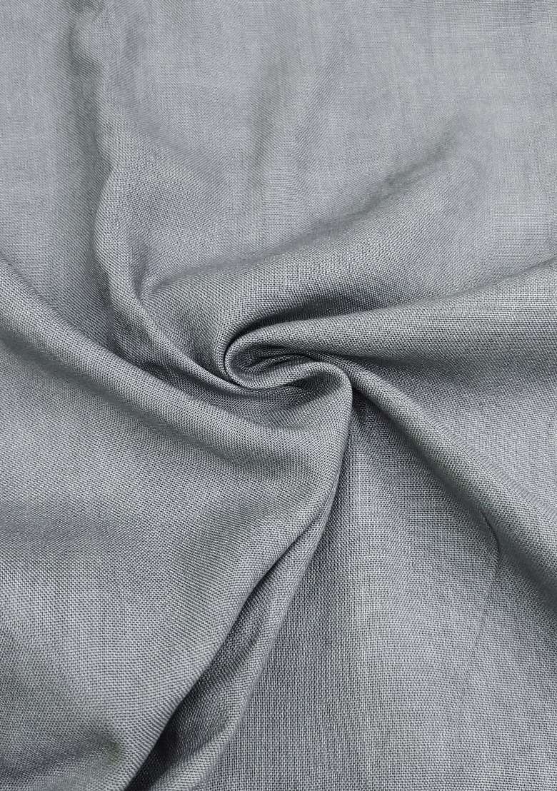 Grey Embroidered Oragnza Dress Material - Indya