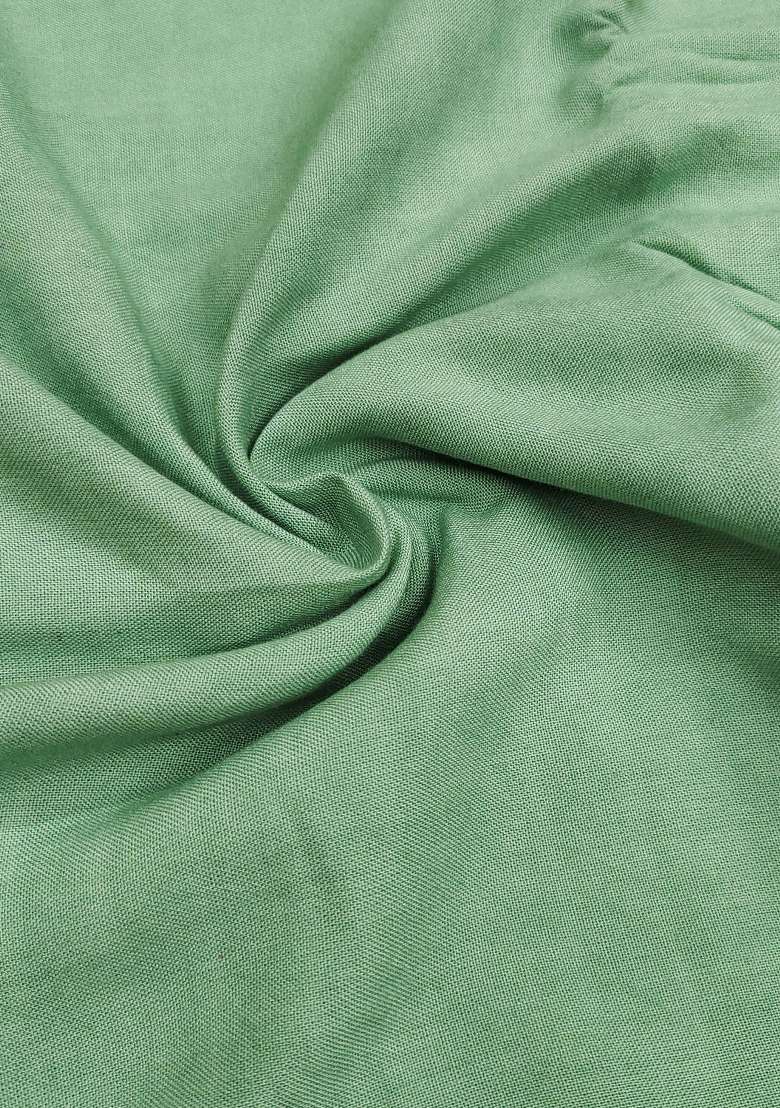 Green Striped Organza Straight Kurta Set - Indya