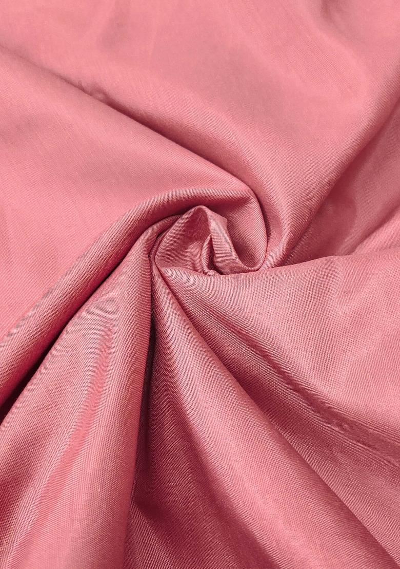 Peach Embroidered Silk Dress Material - Indya