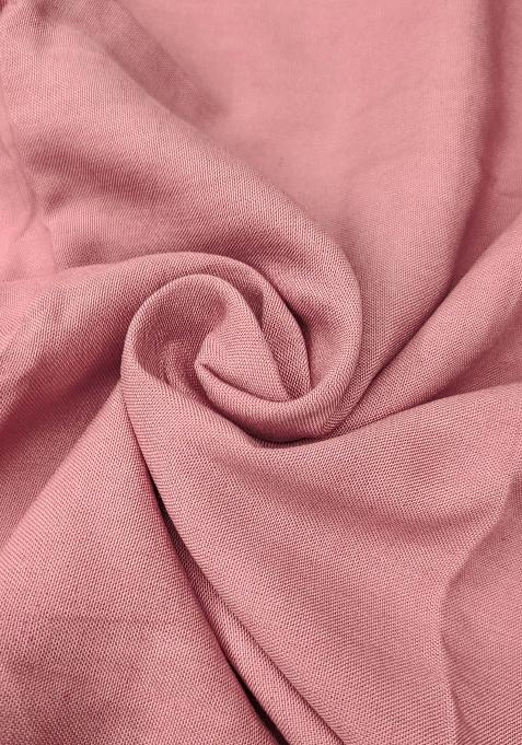 Peach Embroidered Silk Dress Material