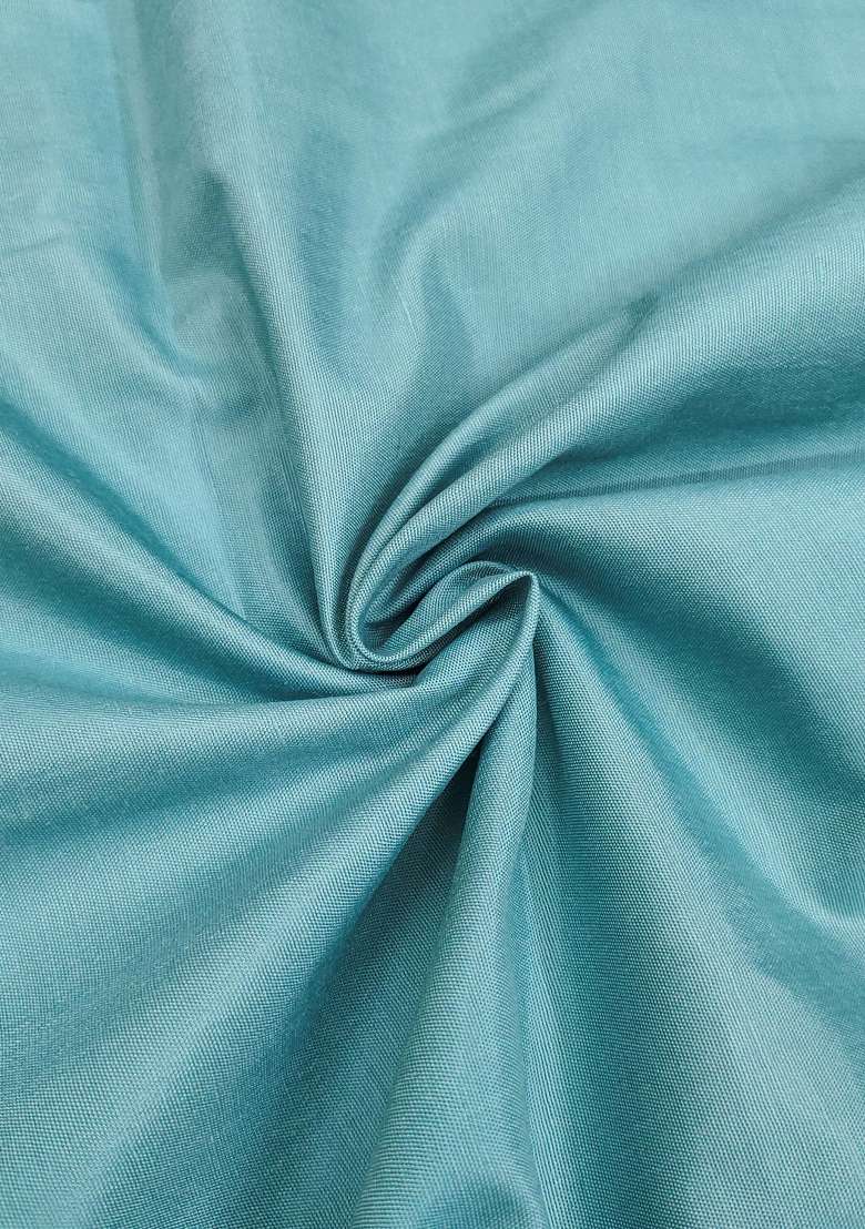 Teal Embroidered Oragnza Dress Material - Indya