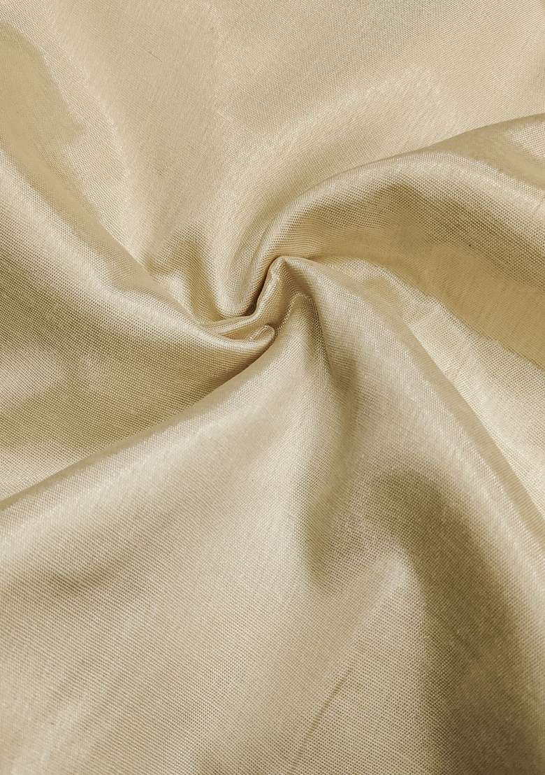 Off White Embroidered Oragnza Dress Material - Indya