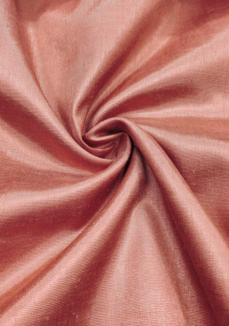 Peach Embroidered Oragnza Dress Material - Indya