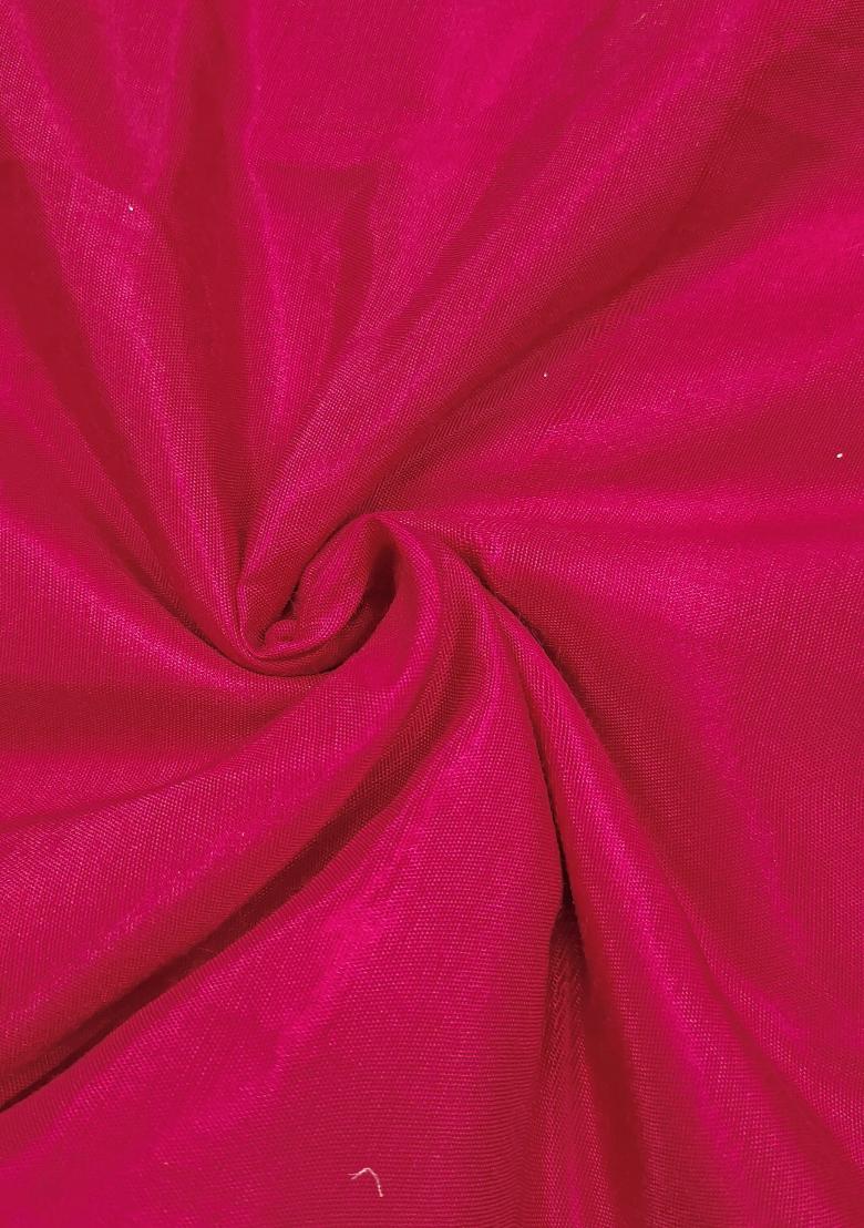 Red Embroidered Oragnza Dress Material - Indya