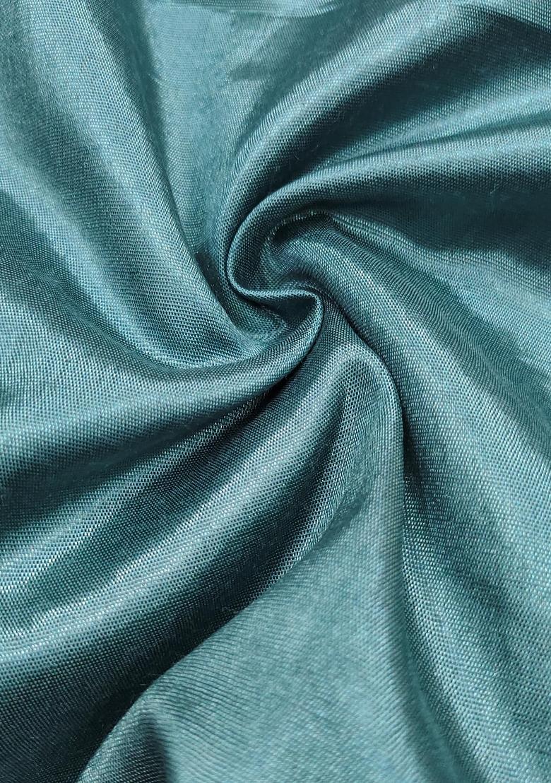 Sea Green Embroidered Oragnza Dress Material - Indya