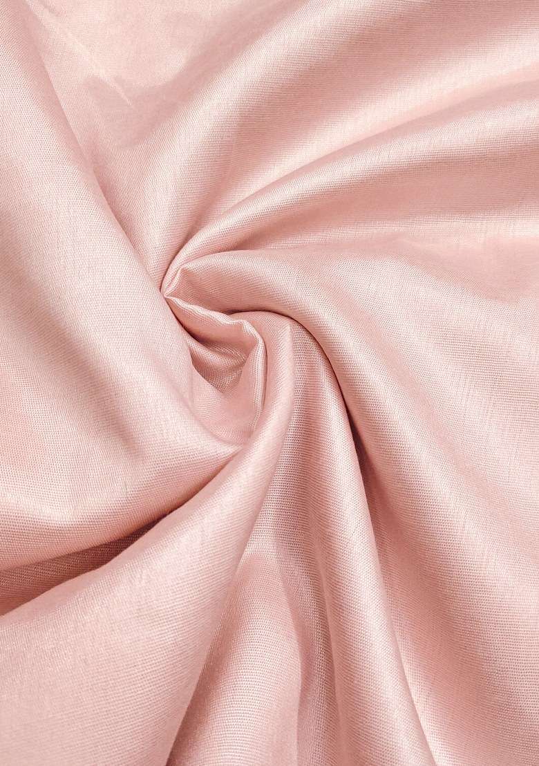 Peach Embroidered Oragnza Dress Material - Indya