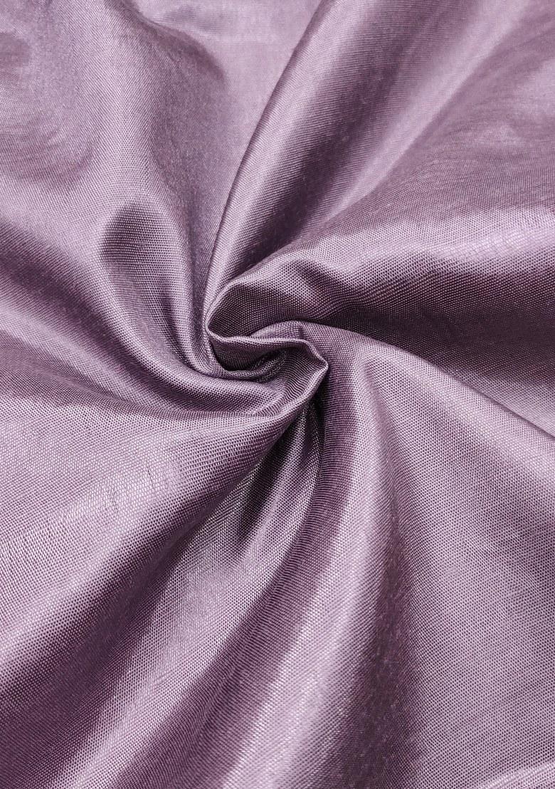 Purple Embroidered Oragnza Dress Material - Indya