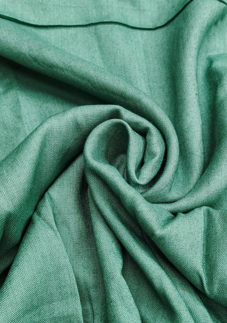 Green Embroidered Silk Dress Material - Indya