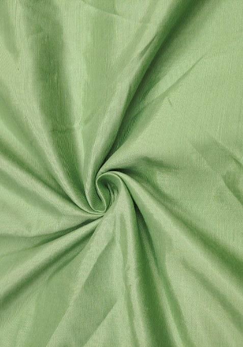 Light Green Embroidered Cotton Blend Dress Material