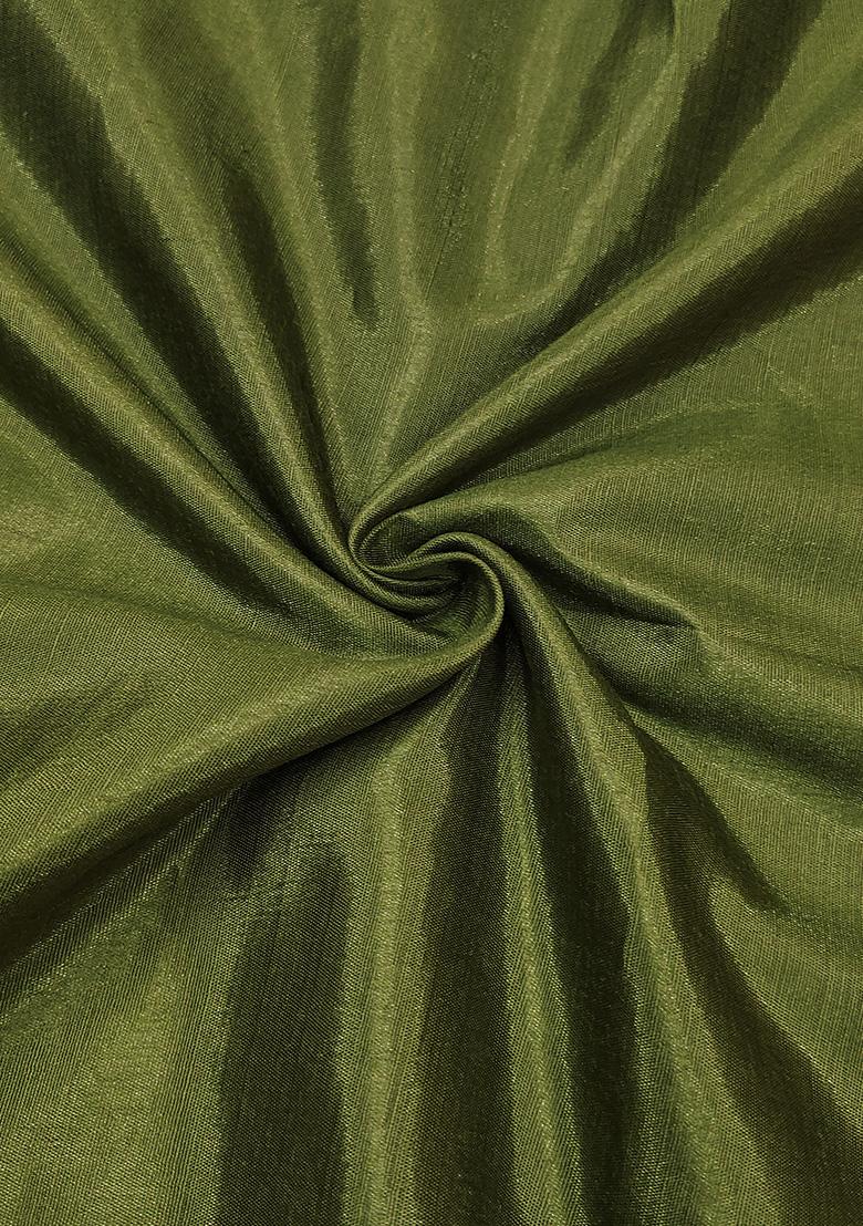 Green Embroidered Blended Dress Material