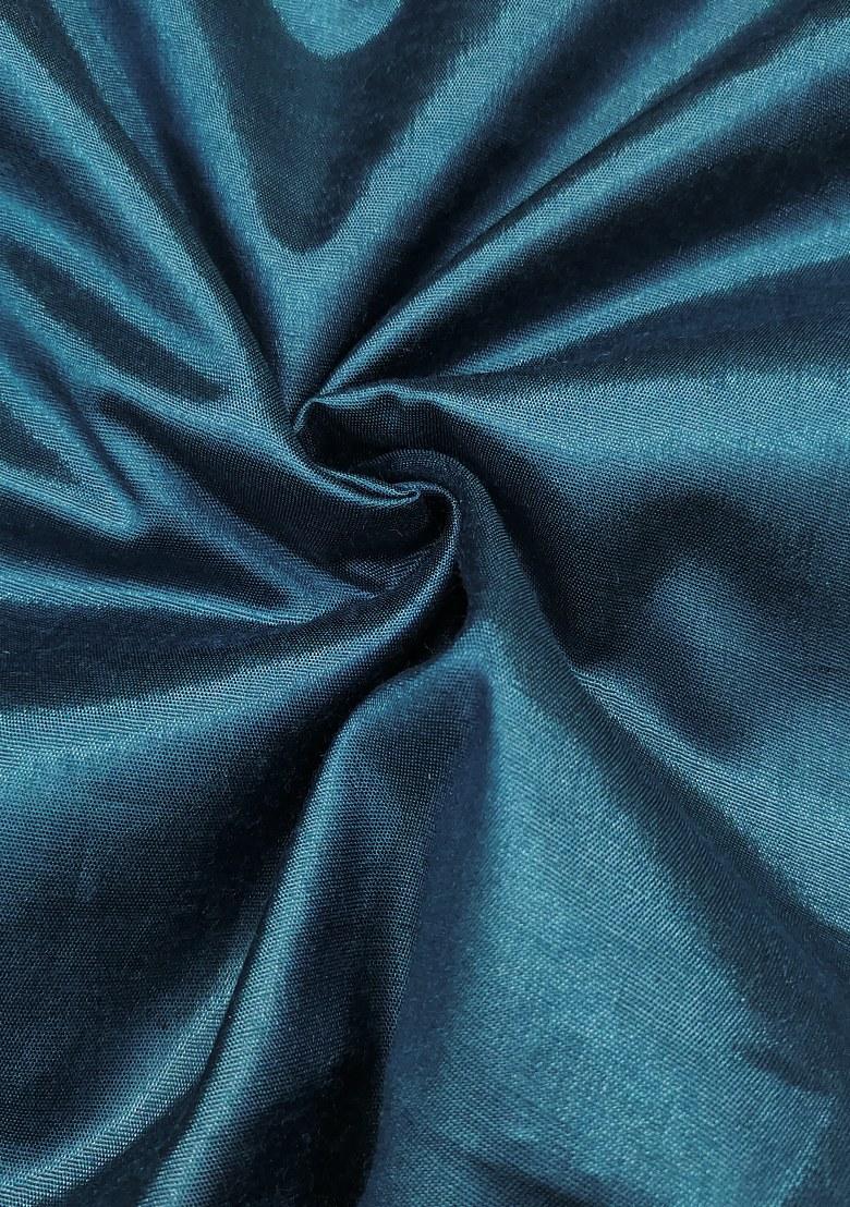 Blue Embroidered Viscose Dress Material