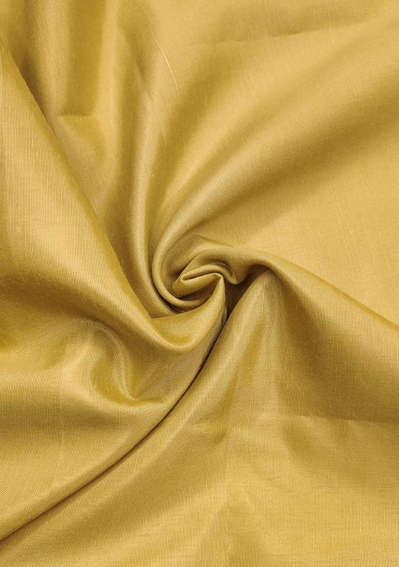 Mustard Embroidered Viscose Dress Material - Indya