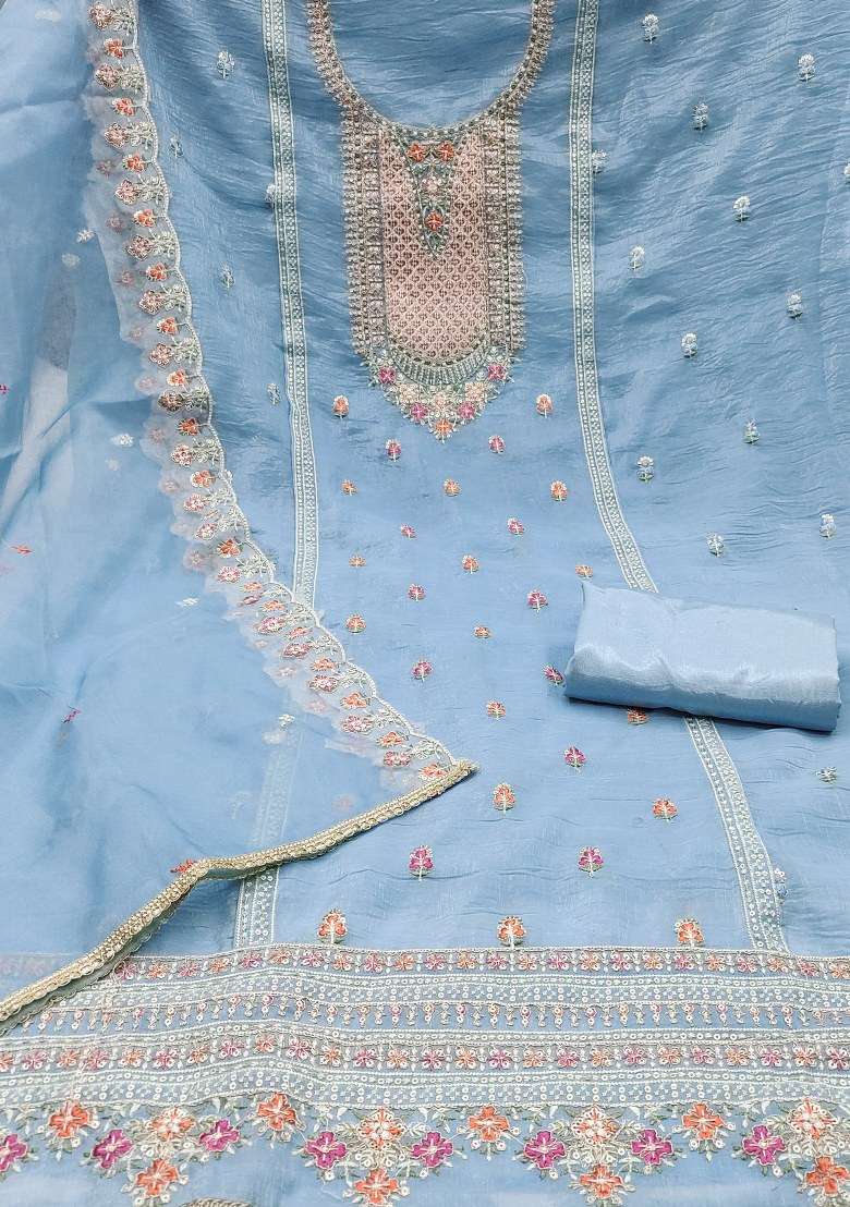Sea Green Embroidered Viscose Straight Kurta Set - Indya