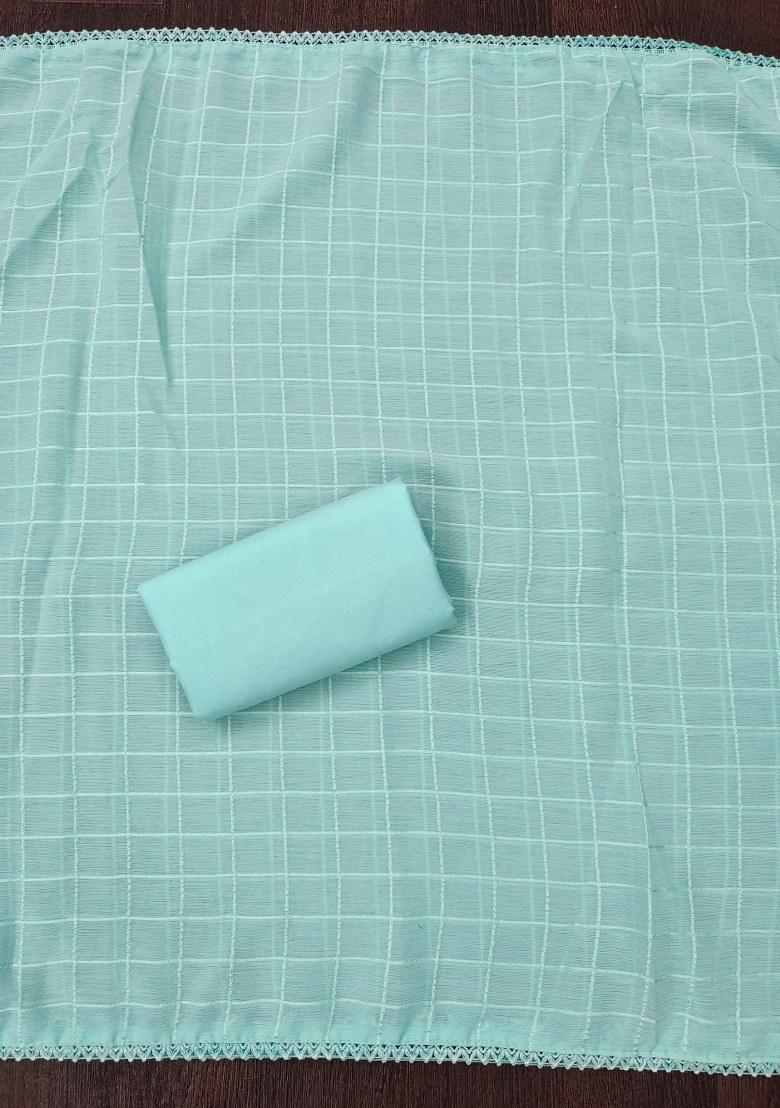 Multicolor Embroidered Cotton Blend Dress Material - Indya