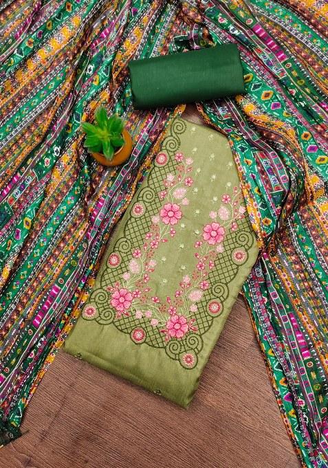 Light Green Embroidered Cotton Punjabi Suit