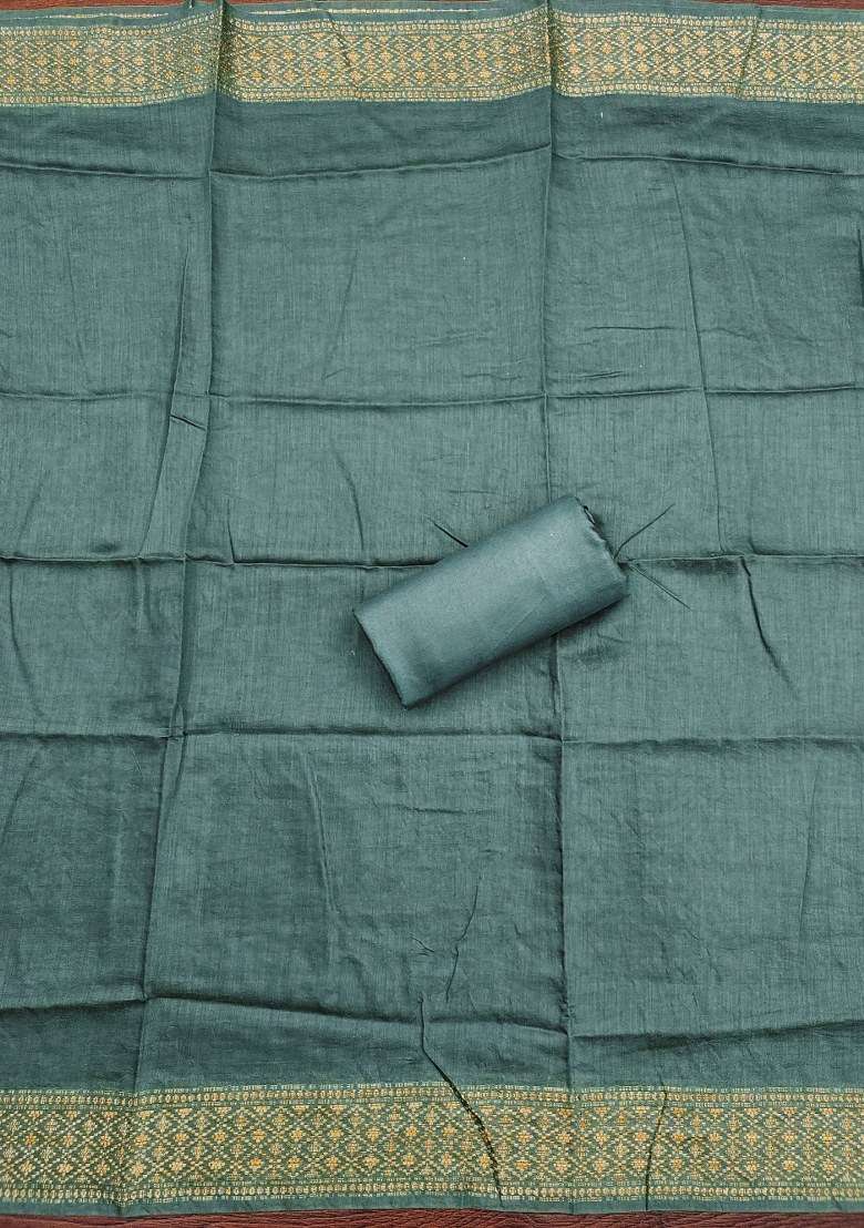 Sea Green Embroidered Cotton Straight Kurta Set - Indya