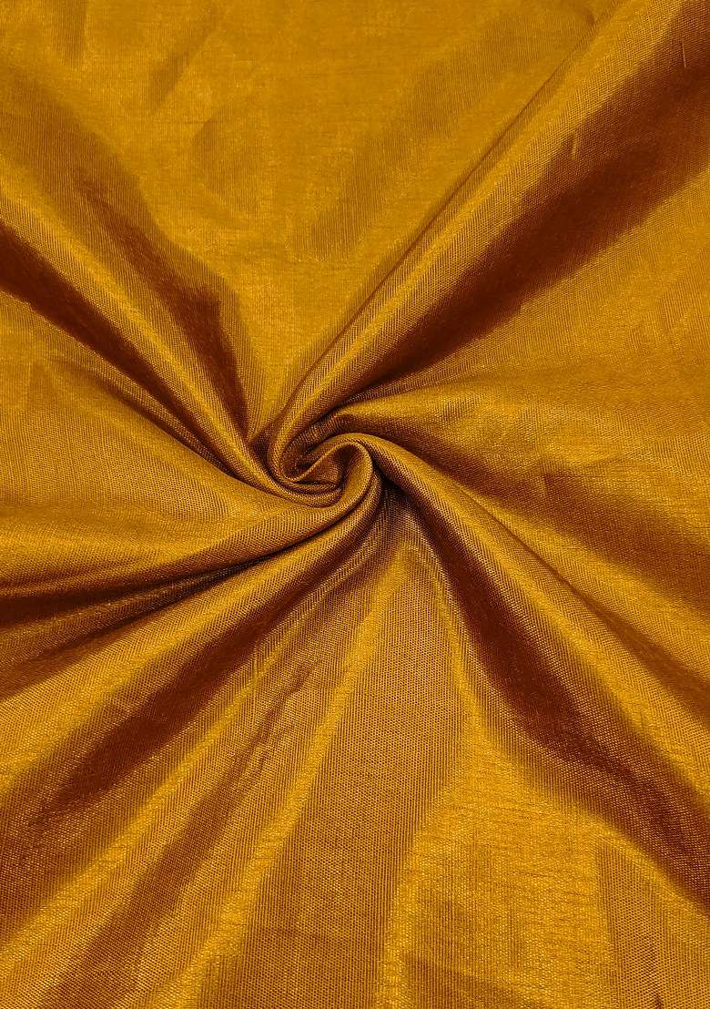 Mustard Embroidered Viscose Dress Material - Indya