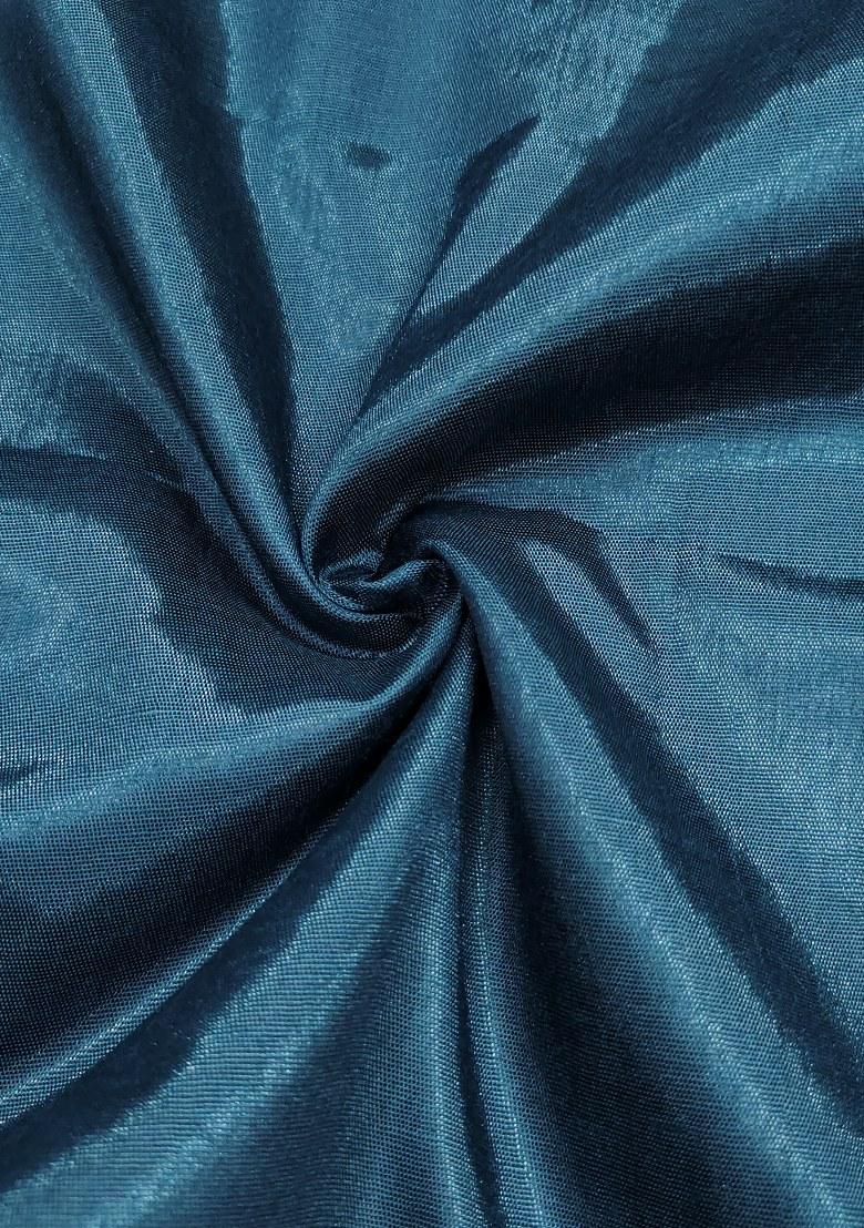 Blue Embroidered Viscose Dress Material