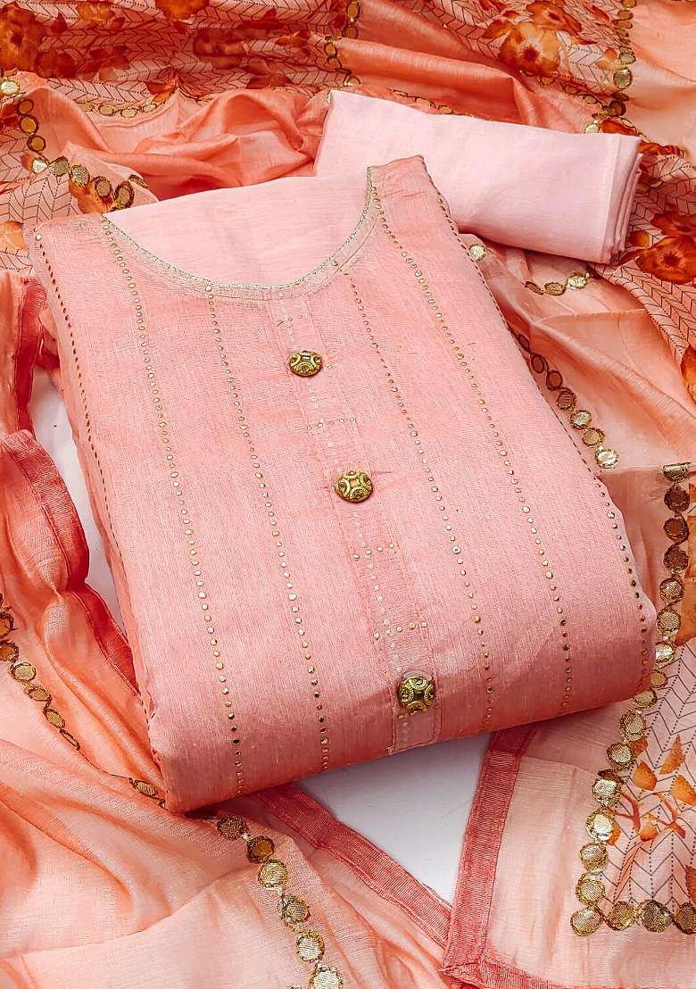 Peach Embroidered Modal Straight Kurta Set - Indya