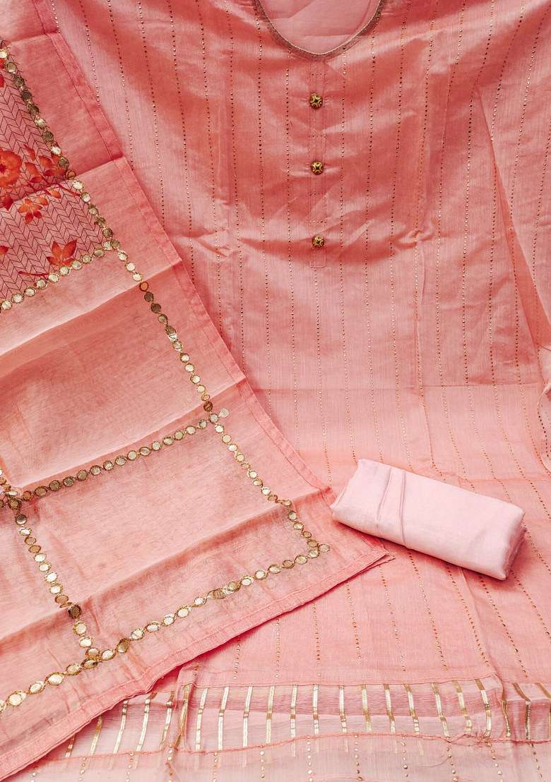 Peach Embroidered Modal Straight Kurta Set - Indya