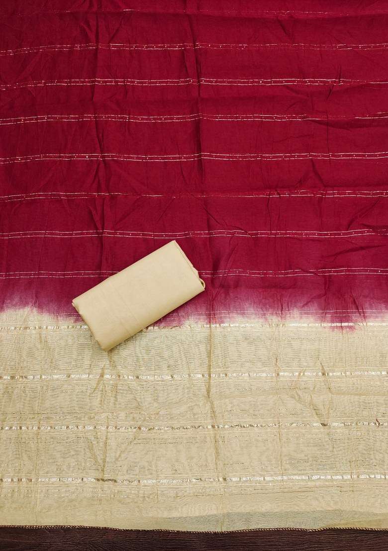 Maroon Embroidered Blended Straight Kurta Set - Indya