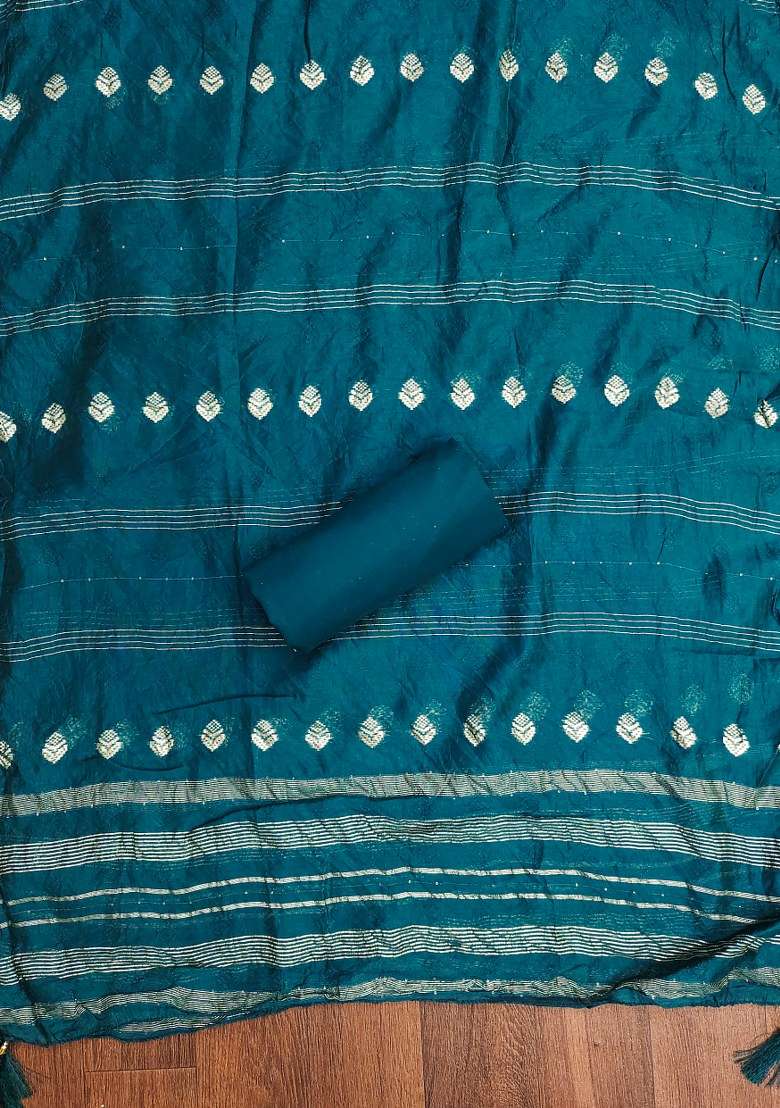 Blue Embroidered Blended Straight Kurta Set - Indya