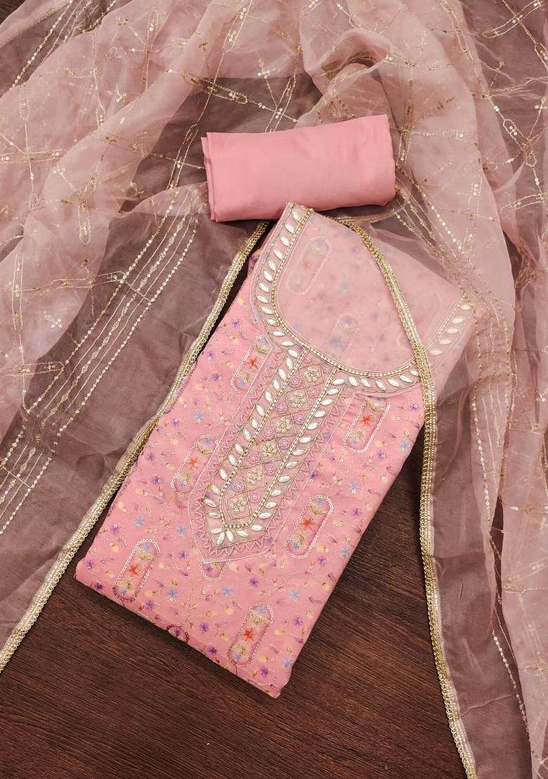 Pink Embroidered Viscose Straight Kurta Set - Indya