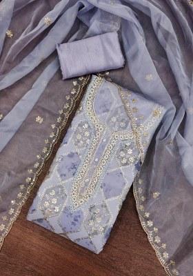 Multicolor Embroidered Viscose Dress Material