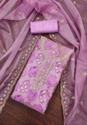 Multicolor Embroidered Viscose Dress Material