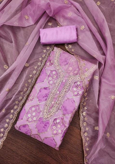 Multicolor Embroidered Viscose Dress Material