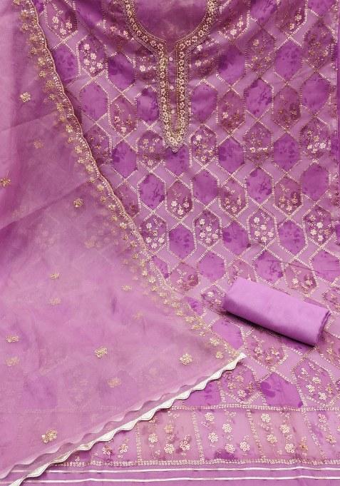 Multicolor Embroidered Viscose Dress Material