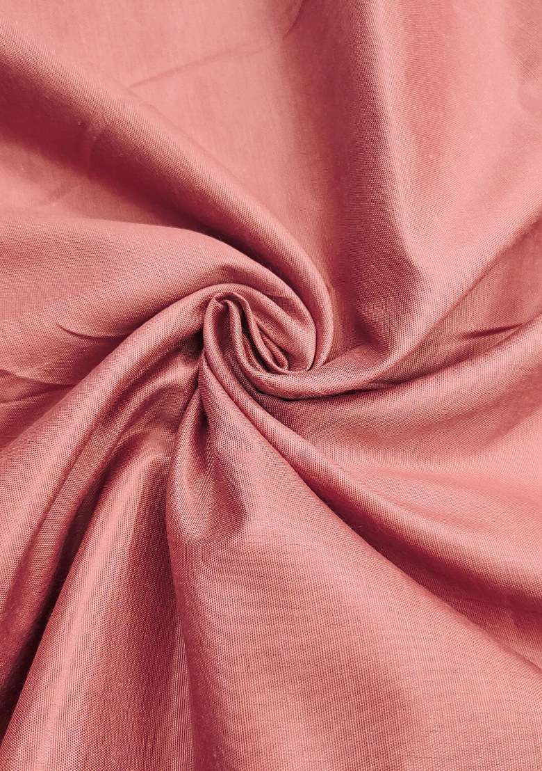 Pink Embroidered Cotton Blend Dress Material - Indya