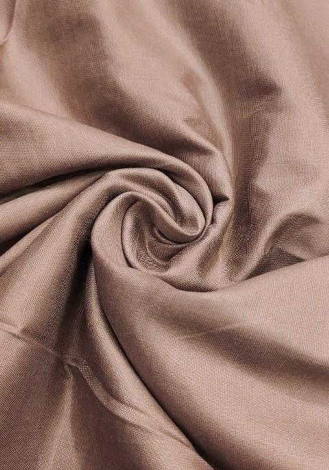 Brown Embroidered Chanderi Dress Material