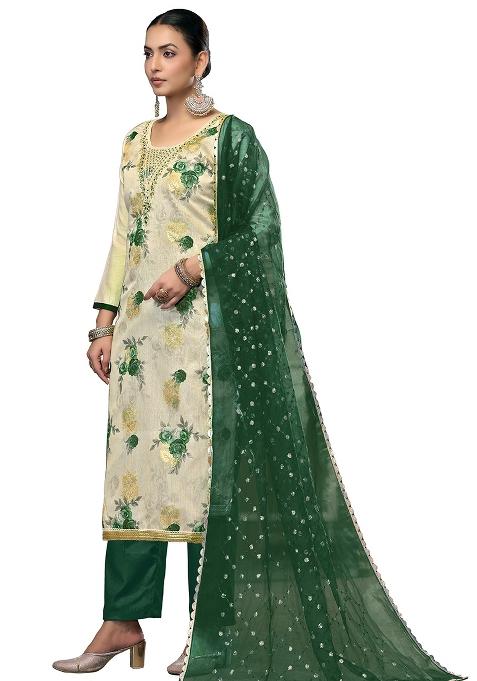 Multicolor Embroidered Viscose Dress Material