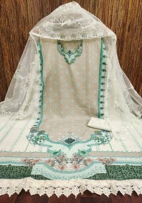 Multicolor Embroidered Georgette Dress Material