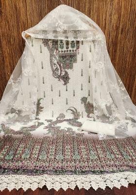 Multicolor Embroidered Georgette Dress Material