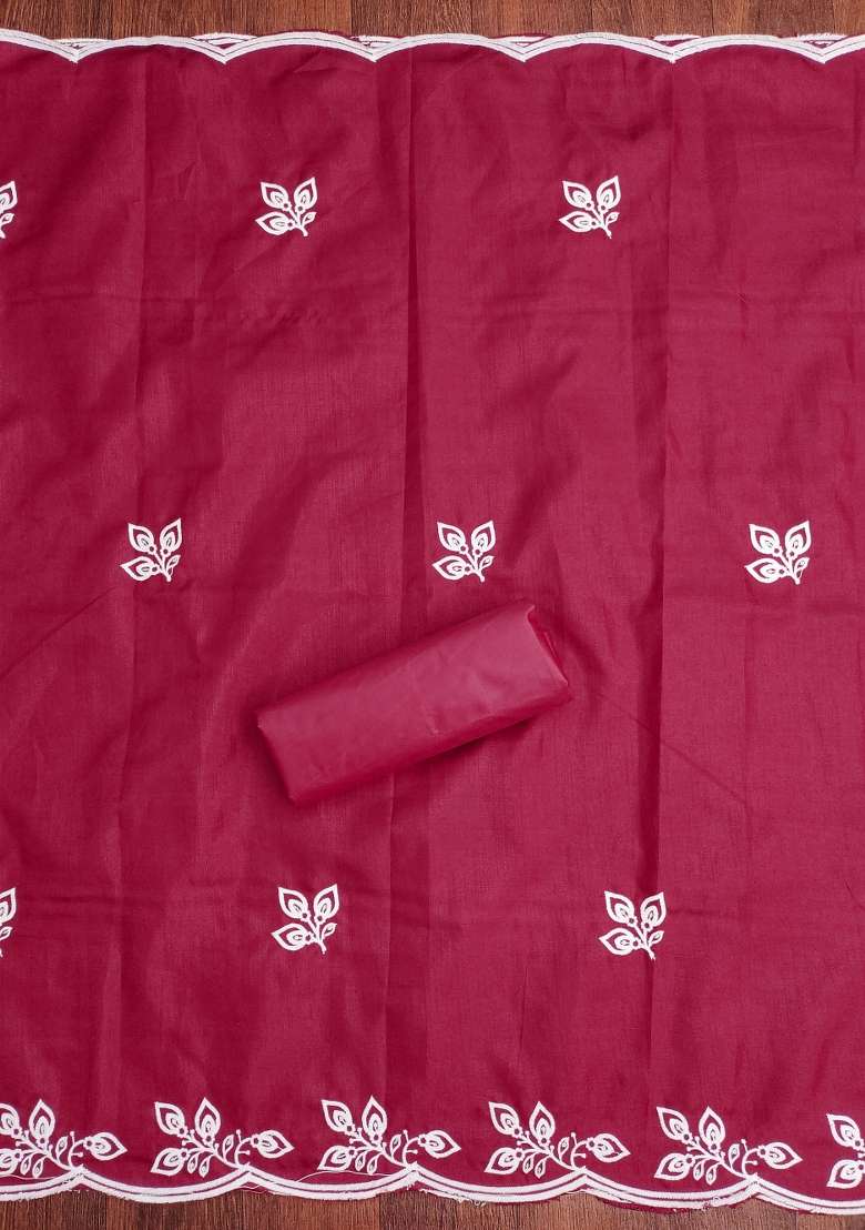 Maroon Chikankari Blended Straight Kurta Set - Indya