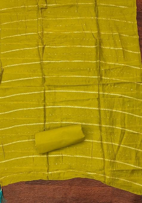 Sea Green Embroidered Cotton Blend Dress Material