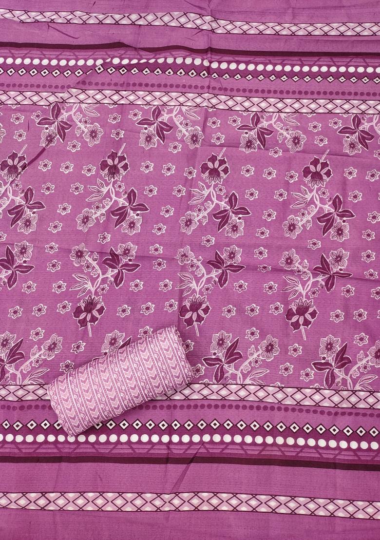 Multicolor Embroidered Cotton Blend Dress Material