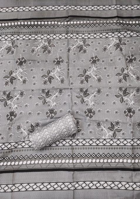 Multicolor Embroidered Cotton Blend Dress Material