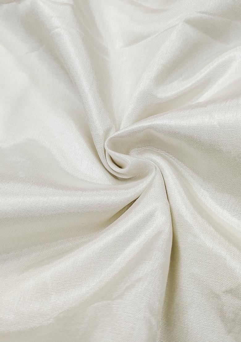 White Embroidered Chanderi Dress Material