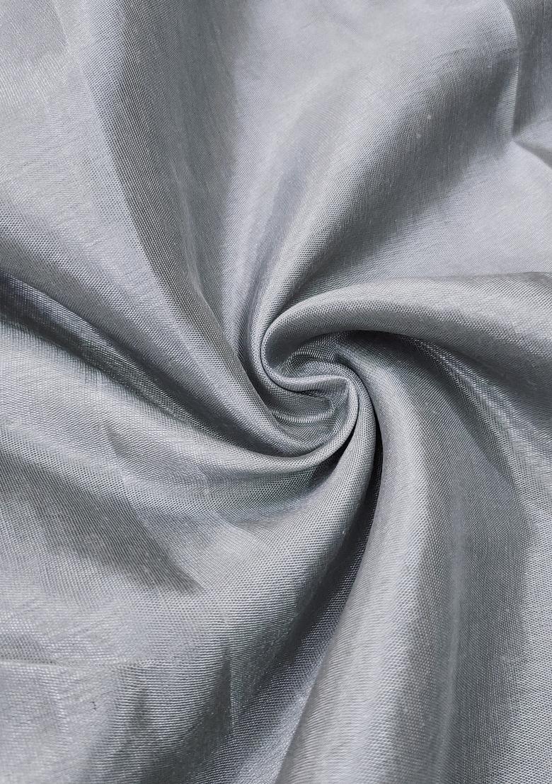 Grey Embroidered Chanderi Dress Material