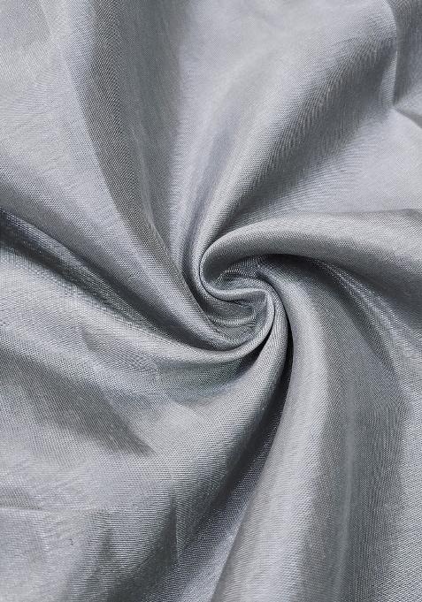 Grey Embroidered Chanderi Dress Material