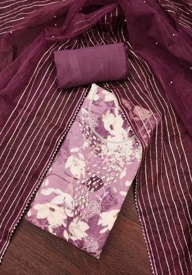 Multicolor Floral Print Cotton Straight Kurta Set