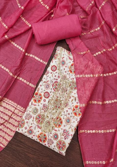 Multicolor Floral Print Blended Straight Kurta Set