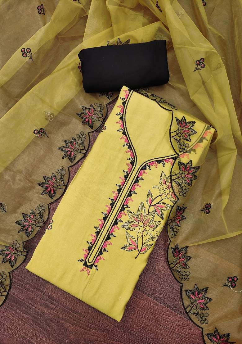 Yellow Floral Print Blended Straight Kurta Set - Indya