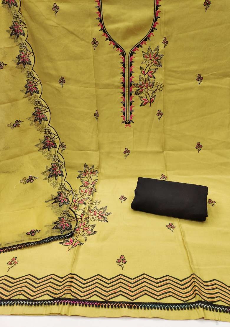 Yellow Floral Print Blended Straight Kurta Set - Indya