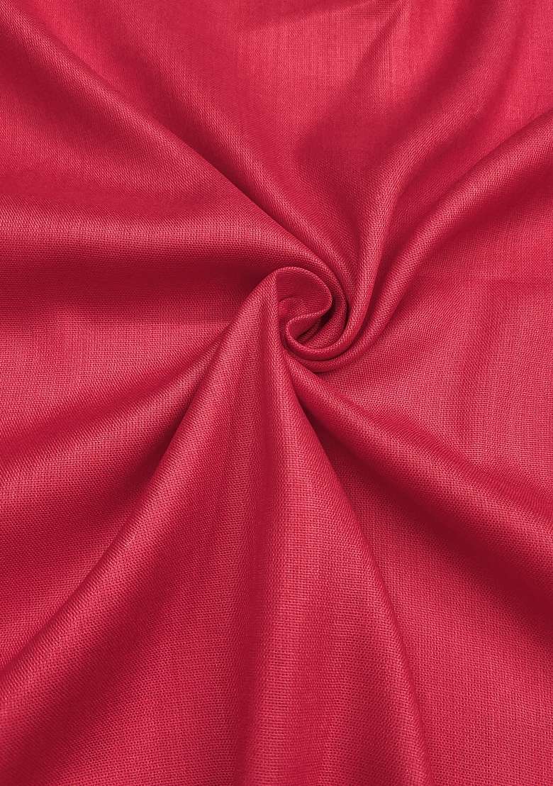 Purple Embroidered Cotton Blend Dress Material - Indya