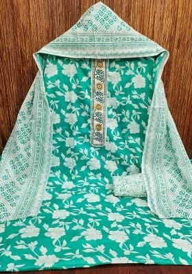 Multicolor Floral Print Blended Straight Kurta Set