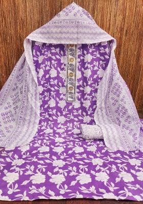 Multicolor Floral Print Blended Straight Kurta Set